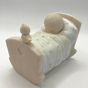 Vintage Jonathan & David Enesco Sleeping Child Figurine “Blessed Are Pure”